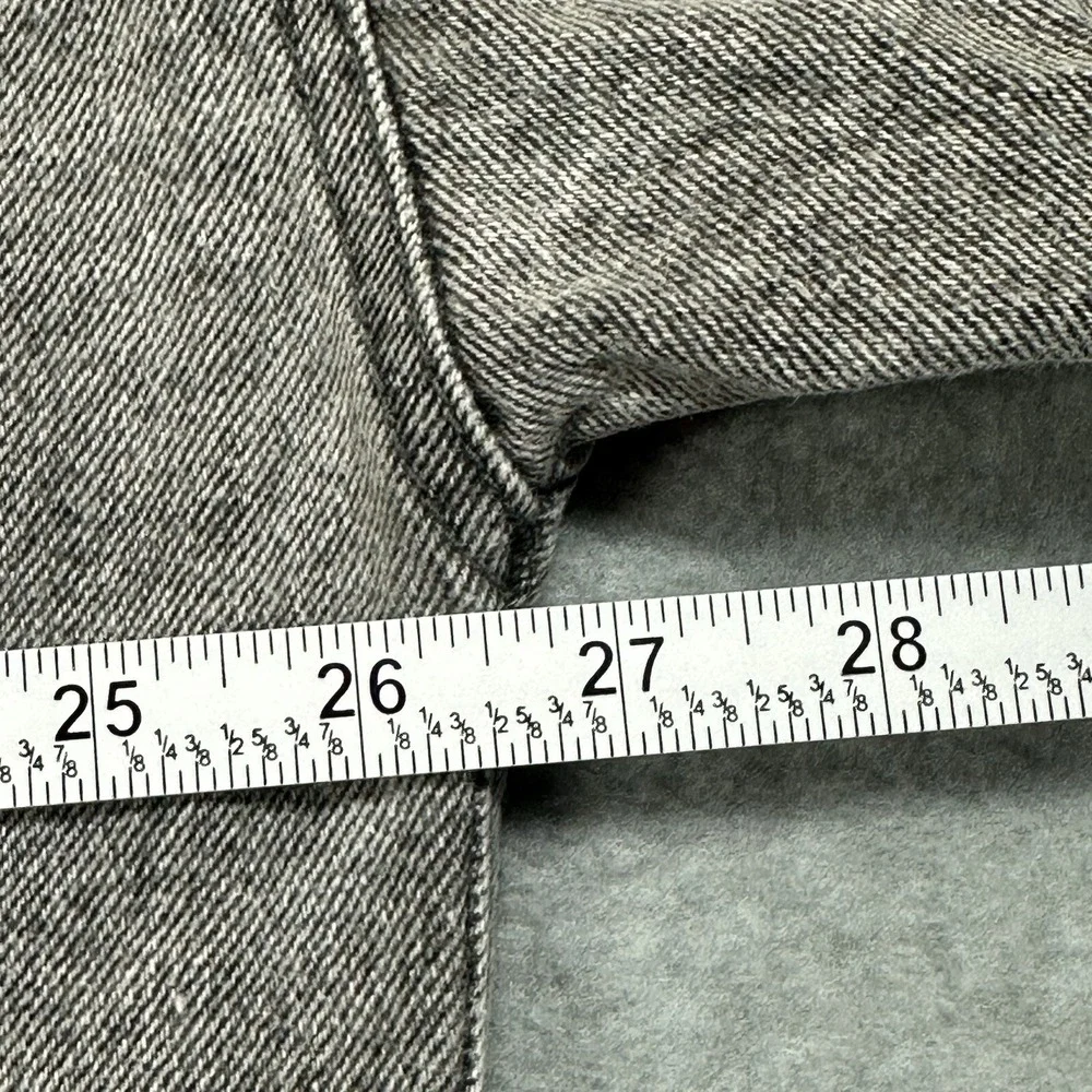 Whipp Oversized Denim Jacket Men's/Unisex L Gray‎ Wash 1/2 Sleeves Hip Hop Long